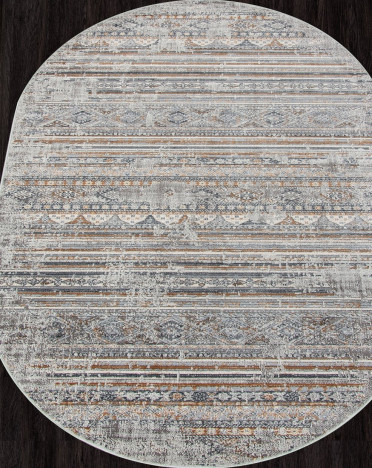 Ковер российский F260 ZUMMA (PP Heatset Высокоплотный, оранжевый, серый) овальный