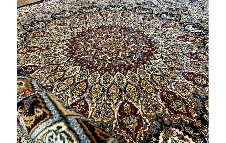 Ковер турецкий Абришим 3809A navy прямоугольный