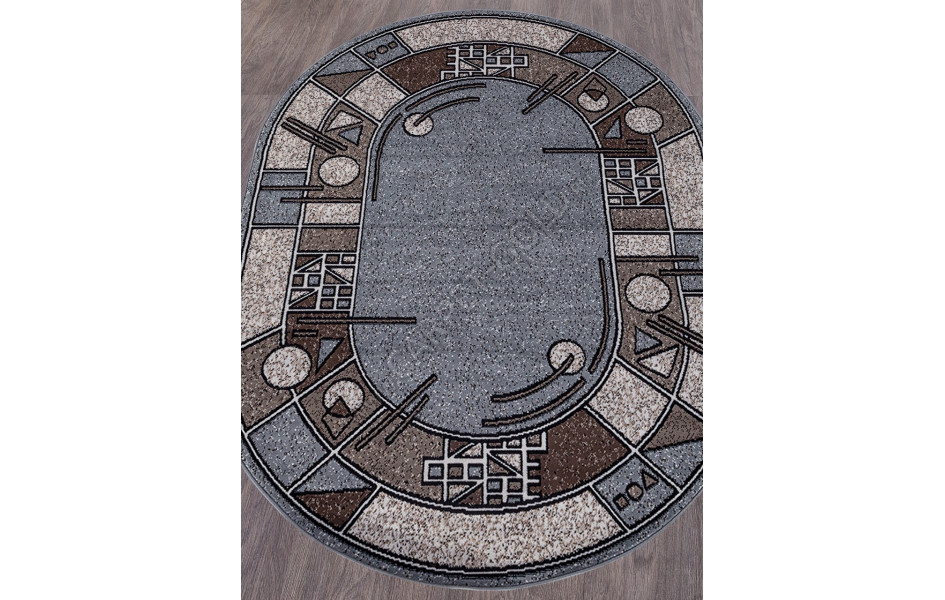 Ковер ALBINA 3 - BLUE-BROWN 2 - Овал - коллекция SIERRA