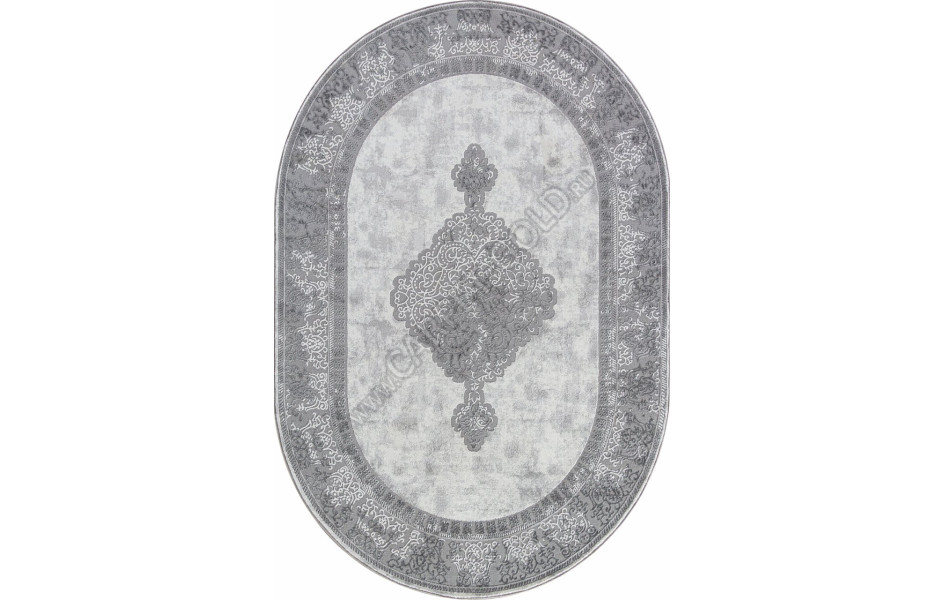 Ковер F163AQ - GREY / D.GREY - Овал - коллекция SIROCCO